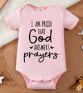 Baby Girl God Answers Prayers Onesie Pink Size 3-6 Months