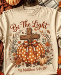 Be The Light Cross Pumpkin T-Shirt Size Large