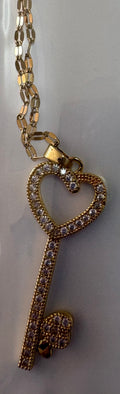 Luxury Gold Plated Alloy Heart Key Pendant Necklace Stlye C110