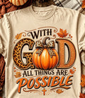 With God All Things Are Possible Pumpkin T-Shirt Size XL