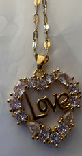 Luxury Gold Plated Alloy Love Heart Pendant Necklace