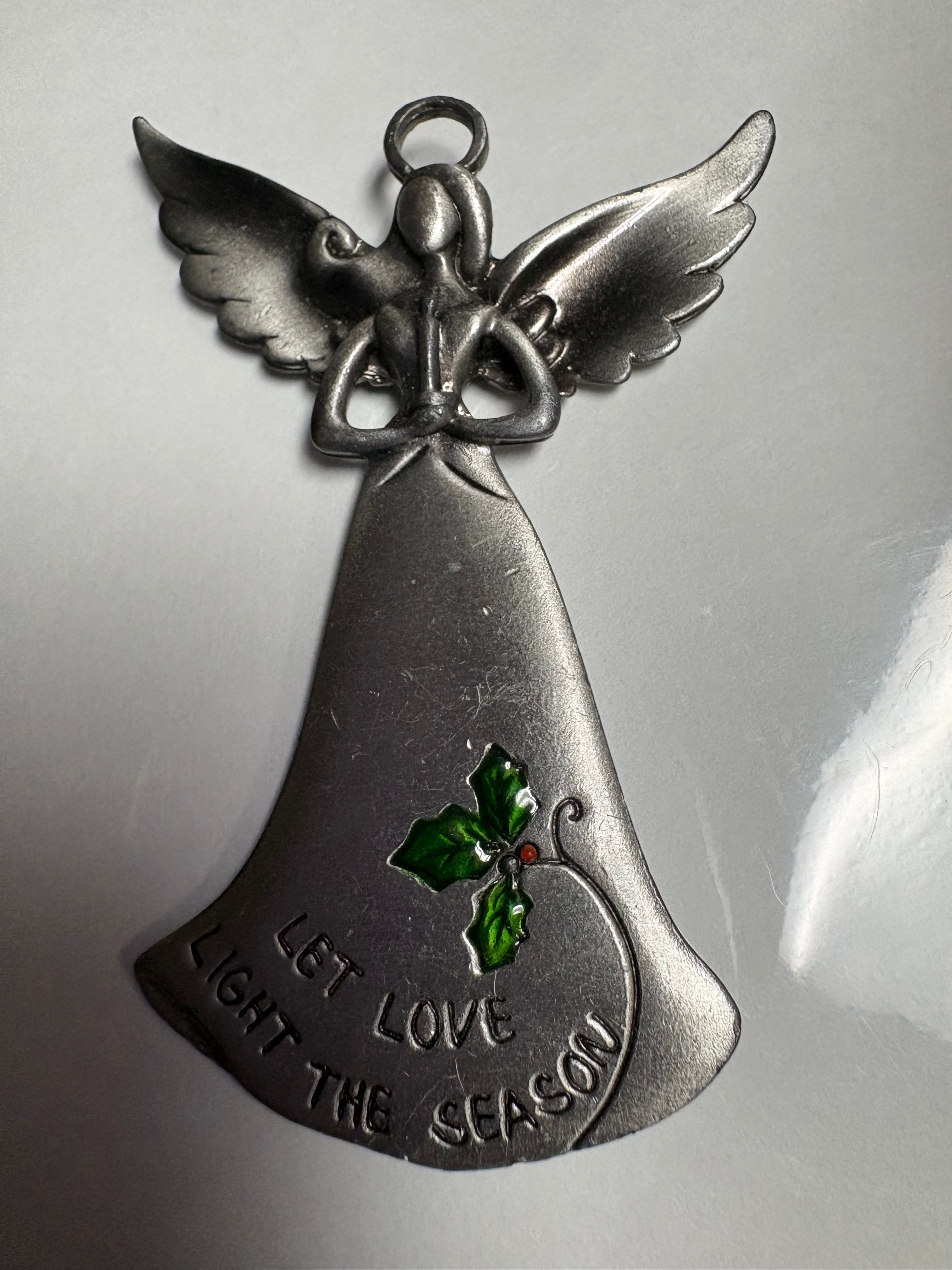 Vintage Ganz Angel Ornament "Let Love Light the Season"