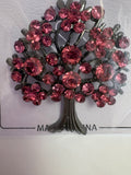 Tree of Life Rhinestone Pin Pink