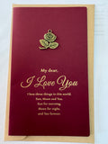 Greeting Card Red with Rose Charm