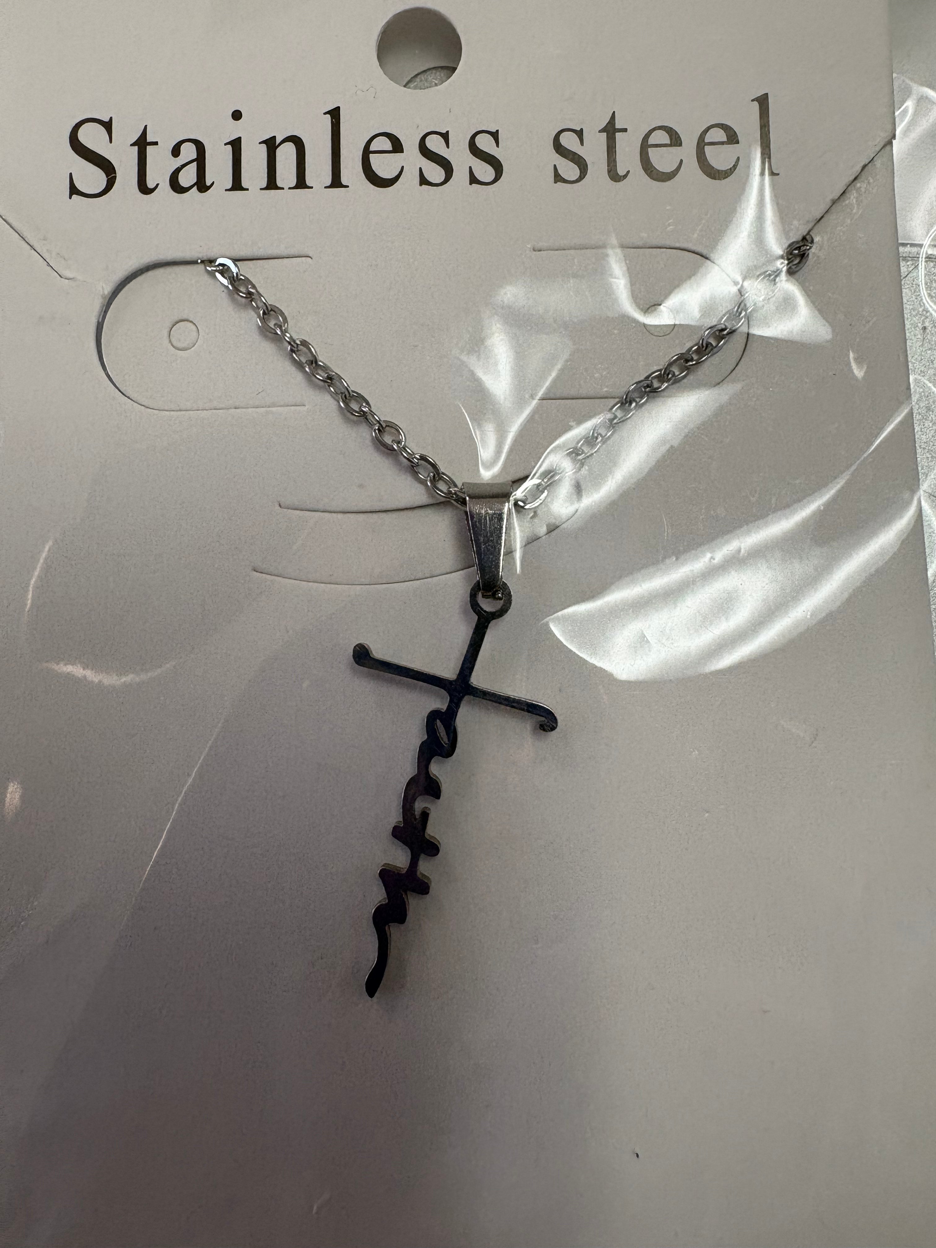 Faith Cross Stainless Steel Necklace