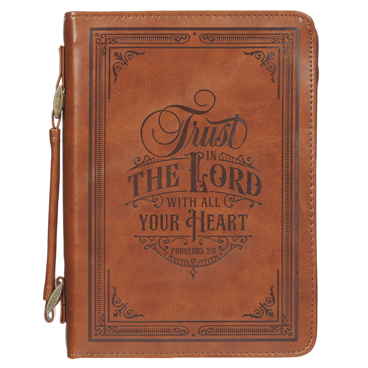 Bible Cover Classic Brown Trust in the Lord Prov. 3:5: Extra Large