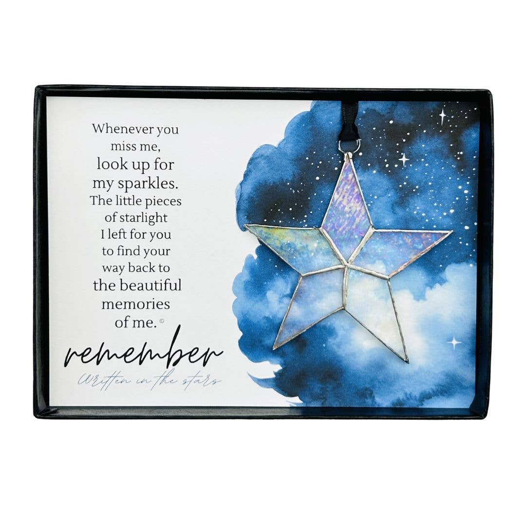 Written in Stars Remembered Memorial Gift  Glass Star