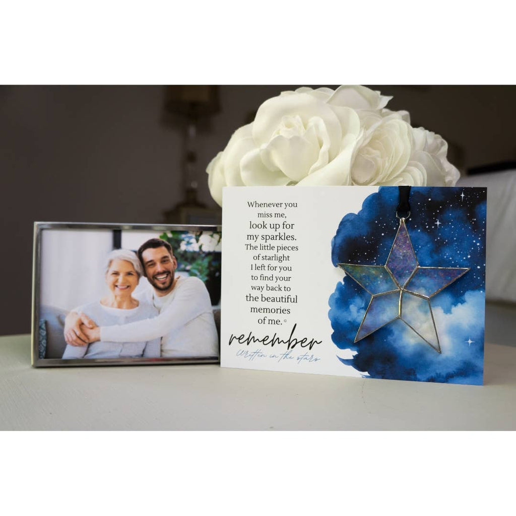 Written in Stars Remembered Memorial Gift  Glass Star