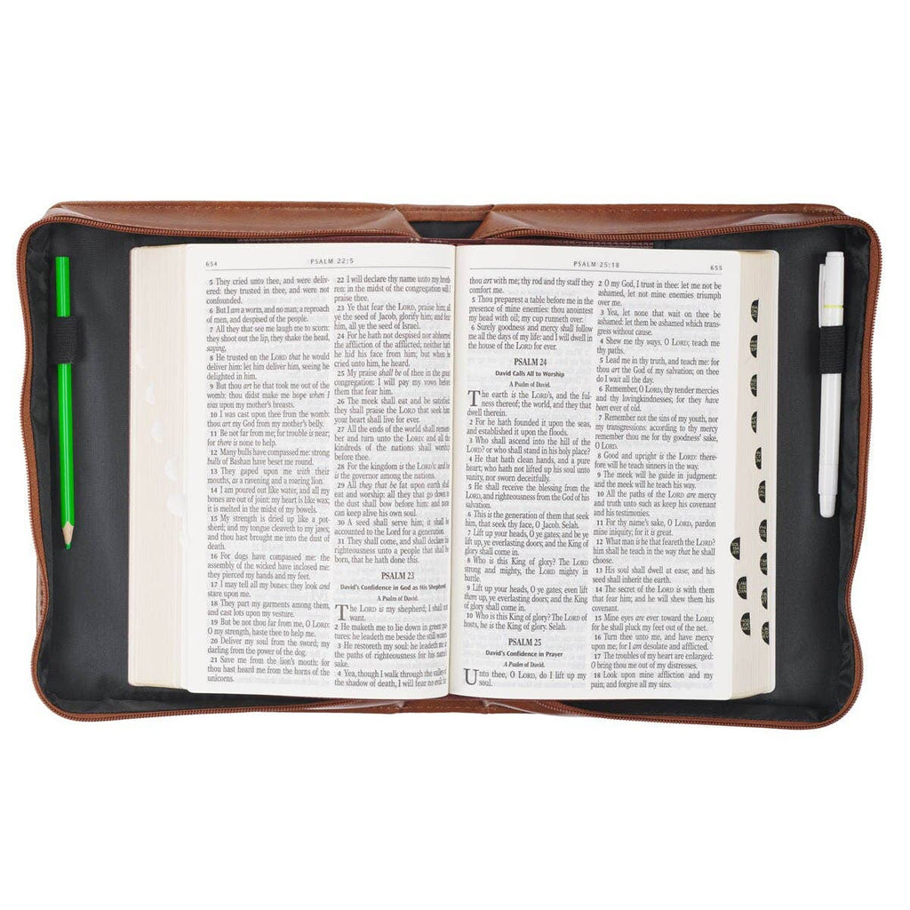 Bible Cover Classic Brown Trust in the Lord Prov. 3:5: Extra Large