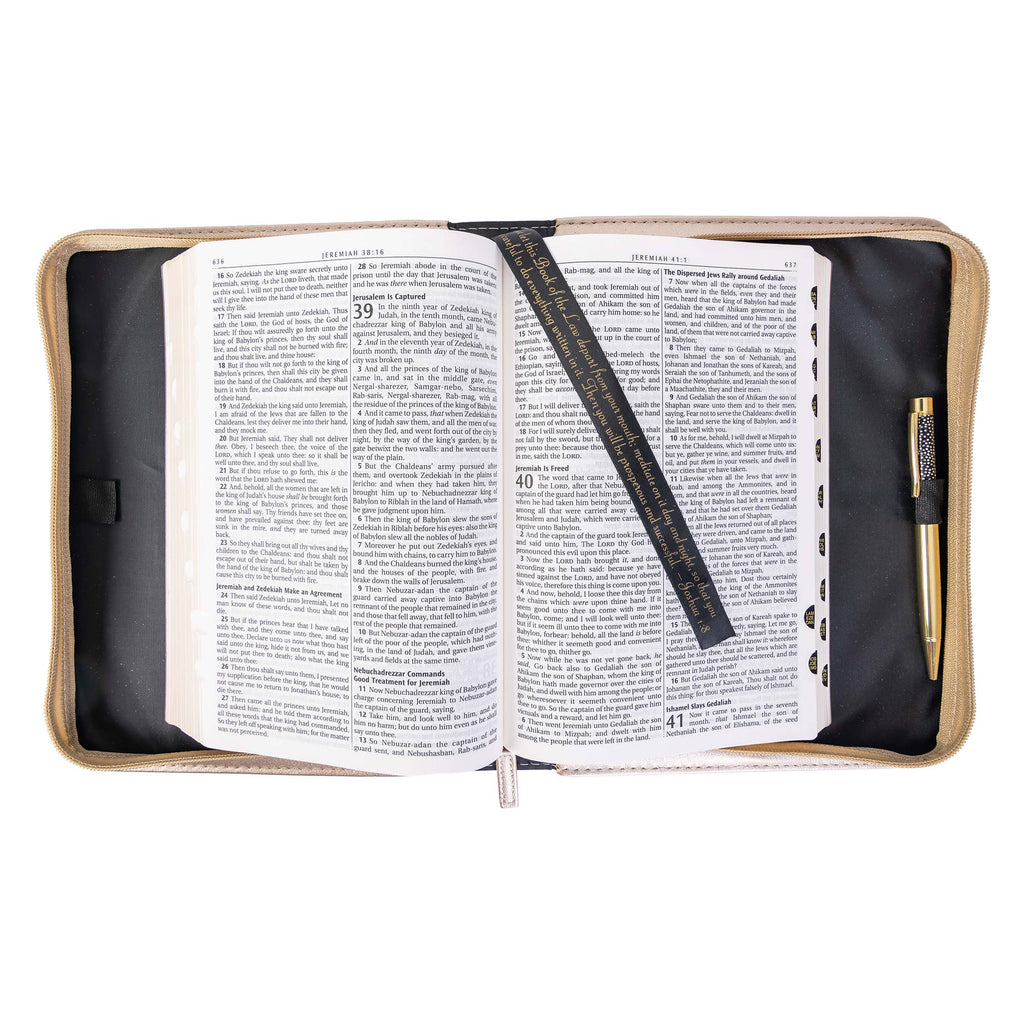 Divine Details: Bible Cover - Black & White Floral: Large