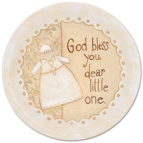 Baptism Dear Little One with Scripture Paper Plate