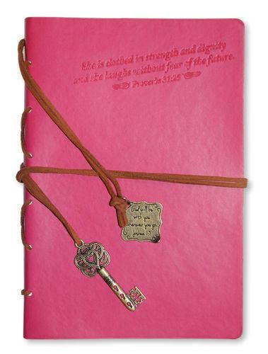 Faux Leather Journals: Man Of God With Cross Charm Black