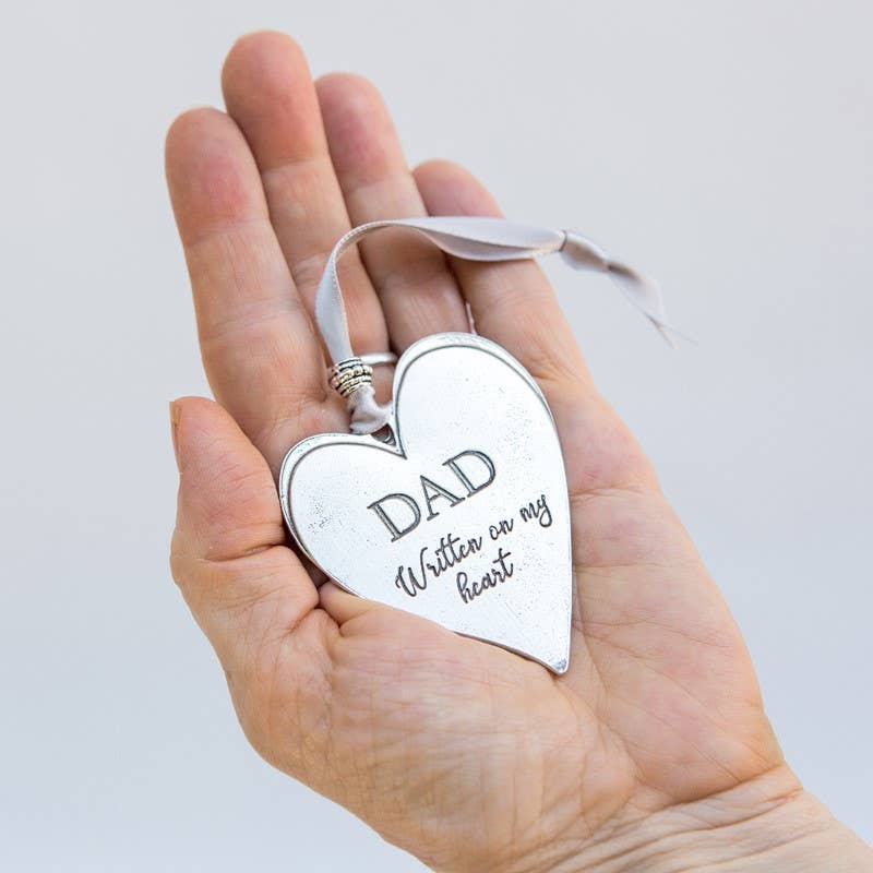Loss of Dad Memorial Ornament: Handmade USA Pewter