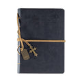 Faux Leather Journals: Man Of God With Cross Charm Black
