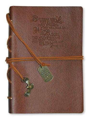 Faux Leather Journals: Man Of God With Cross Charm Black